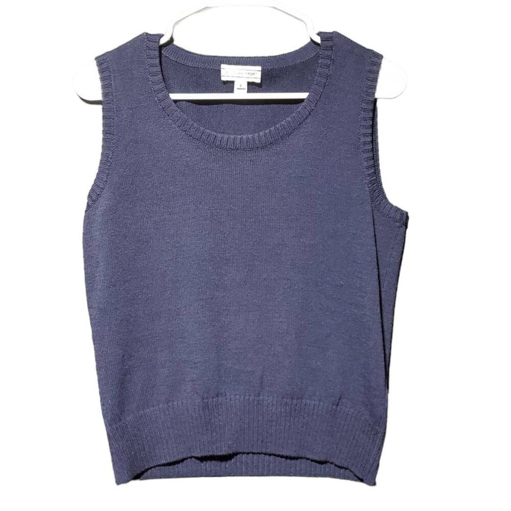 St. John Sport Womens Navy Sweater Vest Small Wool‎ Blend Old Money Academia